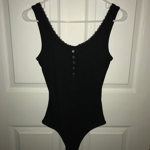 Hollister Cali. - Black Buttoned BodySuit